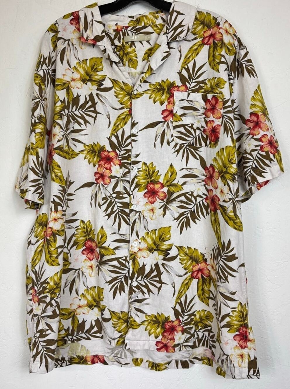 Isle Bay White Short Sleeve Shirt Men's XL